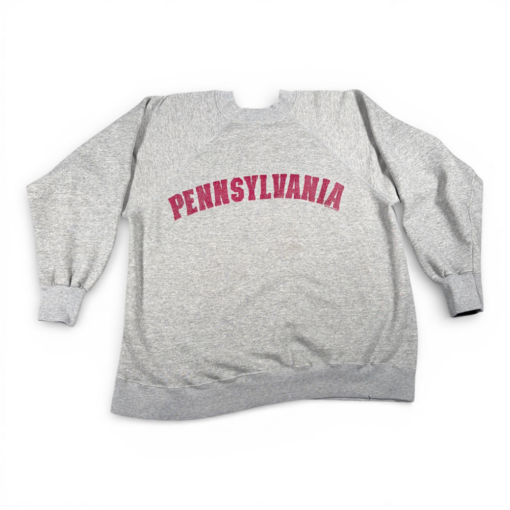 Vintage University Pennsylvania Sweater Adult LARGE Gray Sweatshirt USA 90s